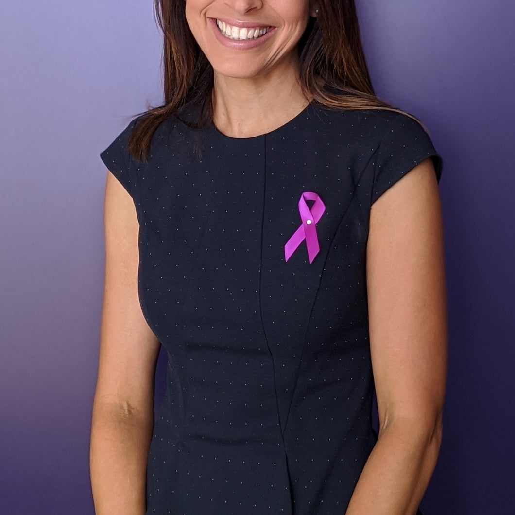 Pancreatic Cancer Awareness Ribbon - Premium Cloth with Clasp