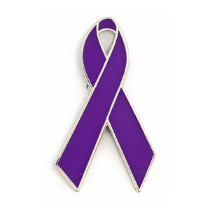 Pancreatic Cancer Awareness Metal Pin - Ribbon Design